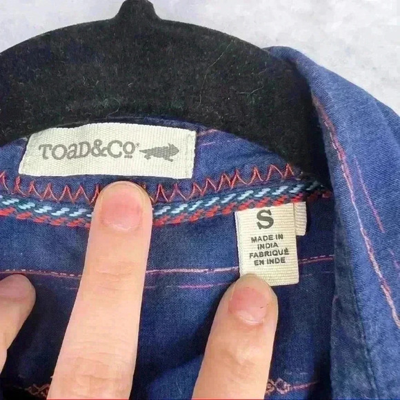 Toad&Co Organic Cotton Dress Womens S Indigo Ridge Sleeveless Button Up Pockets - Picture 10 of 14